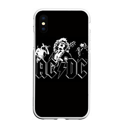 Чехол iPhone XS Max матовый AC/DC: Mono, цвет: 3D-белый