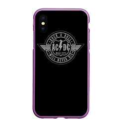 Чехол iPhone XS Max матовый AC/DC: Will never die, цвет: 3D-фиолетовый