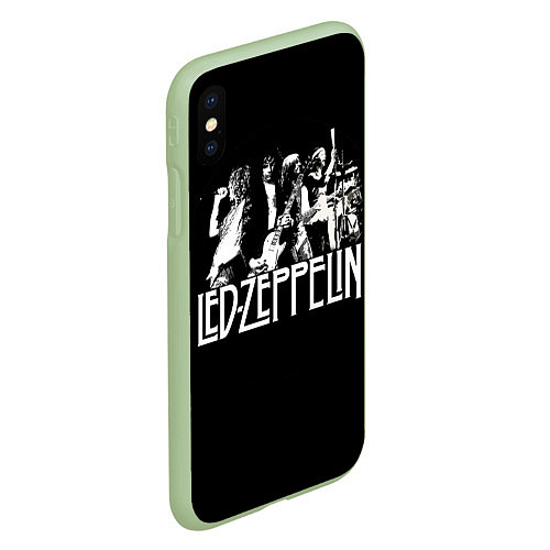 Чехол iPhone XS Max матовый Led Zeppelin: Mono / 3D-Салатовый – фото 2