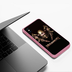 Чехол iPhone XS Max матовый Megadeth, цвет: 3D-малиновый — фото 2