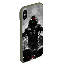 Чехол iPhone XS Max матовый Disturbed: Demon Rage, цвет: 3D-темно-зеленый — фото 2