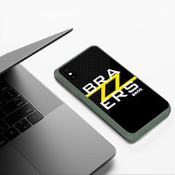 Чехол iPhone XS Max матовый Brazzers Bros, цвет: 3D-темно-зеленый — фото 2