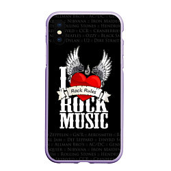 Чехол iPhone XS Max матовый I Love Rock Music