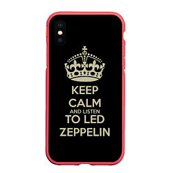 Чехол iPhone XS Max матовый Keep Calm & Led Zeppelin