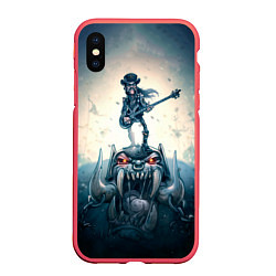 Чехол iPhone XS Max матовый Motorhead Guitarist, цвет: 3D-красный