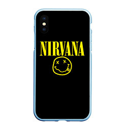 Чехол iPhone XS Max матовый Nirvana Rock, цвет: 3D-голубой