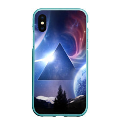 Чехол iPhone XS Max матовый Pink Floyd: Space, цвет: 3D-мятный