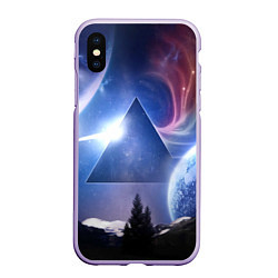 Чехол iPhone XS Max матовый Pink Floyd: Space, цвет: 3D-светло-сиреневый