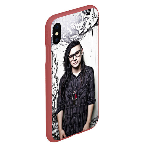 Чехол iPhone XS Max матовый Skrillex Boy / 3D-Красный – фото 2