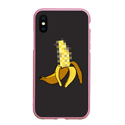 Чехол iPhone XS Max матовый XXX Banana, цвет: 3D-розовый