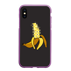 Чехол iPhone XS Max матовый XXX Banana, цвет: 3D-фиолетовый