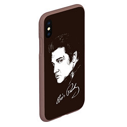 Чехол iPhone XS Max матовый Elvis Presley, цвет: 3D-коричневый — фото 2