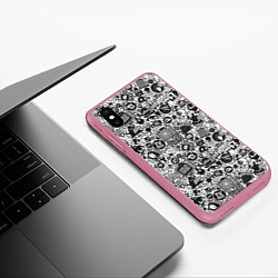 Чехол iPhone XS Max матовый Стикербомбинг, цвет: 3D-малиновый — фото 2