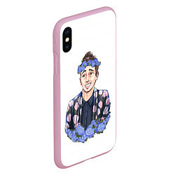 Чехол iPhone XS Max матовый Twenty One Pilots: Blue Guy, цвет: 3D-розовый — фото 2