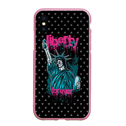 Чехол iPhone XS Max матовый Liberty Forever, цвет: 3D-розовый