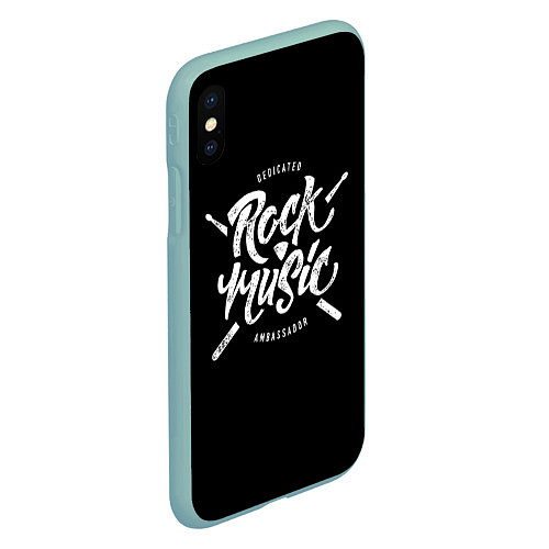 Чехол iPhone XS Max матовый Rock Music / 3D-Мятный – фото 2