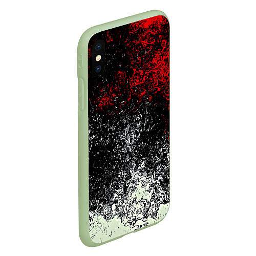 Чехол iPhone XS Max матовый Взрыв красок / 3D-Салатовый – фото 2