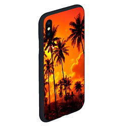 Чехол iPhone XS Max матовый Таиланд - пальмы на закате, цвет: 3D-черный — фото 2