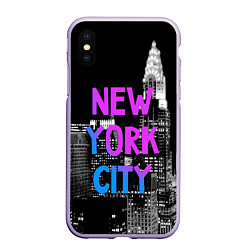 Чехол iPhone XS Max матовый Flur NYC, цвет: 3D-светло-сиреневый