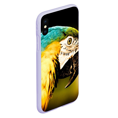 Чехол iPhone XS Max матовый Улыбка попугая / 3D-Светло-сиреневый – фото 2