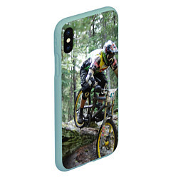 Чехол iPhone XS Max матовый Велоспорт гонка, цвет: 3D-мятный — фото 2