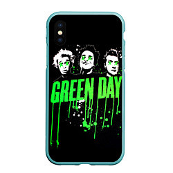 Чехол iPhone XS Max матовый Green Day: Acid eyes, цвет: 3D-мятный