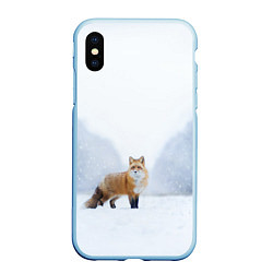Чехол iPhone XS Max матовый Лиса на снегу