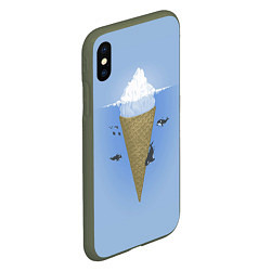 Чехол iPhone XS Max матовый Мороженое, цвет: 3D-темно-зеленый — фото 2