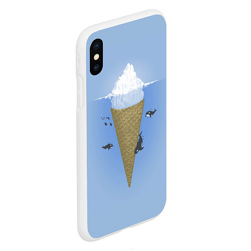 Чехол iPhone XS Max матовый Мороженое / 3D-Белый – фото 2