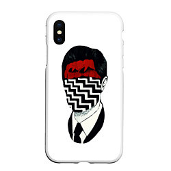 Чехол iPhone XS Max матовый Twin Peaks Face, цвет: 3D-белый