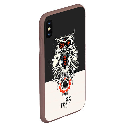 Чехол iPhone XS Max матовый TDD Owl 95 / 3D-Коричневый – фото 2