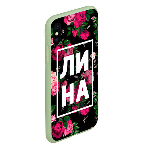 Чехол iPhone XS Max матовый Лина / 3D-Салатовый – фото 2