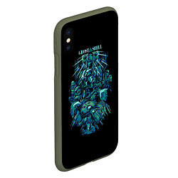 Чехол iPhone XS Max матовый Ghost In The Shell 7, цвет: 3D-темно-зеленый — фото 2