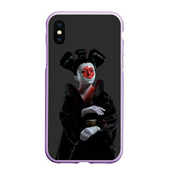 Чехол iPhone XS Max матовый Ghost In The Shell 2, цвет: 3D-сиреневый