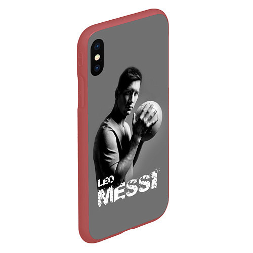 Чехол iPhone XS Max матовый Leo Messi / 3D-Красный – фото 2