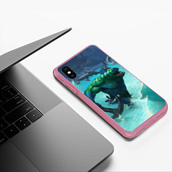 Чехол iPhone XS Max матовый Tidehunter: Water Rage, цвет: 3D-малиновый — фото 2