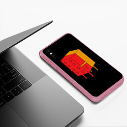 Чехол iPhone XS Max матовый Влюбленное лего, цвет: 3D-малиновый — фото 2