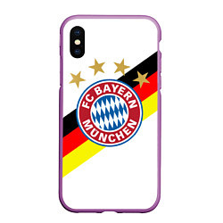 Чехол iPhone XS Max матовый FC Bayern: Germany, цвет: 3D-фиолетовый