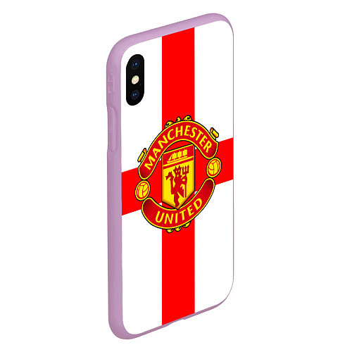 Чехол iPhone XS Max матовый Manchester Utd: England / 3D-Сиреневый – фото 2