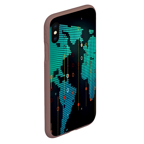 Чехол iPhone XS Max матовый Digital world / 3D-Коричневый – фото 2