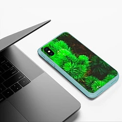 Чехол iPhone XS Max матовый Зелёная ель, цвет: 3D-мятный — фото 2
