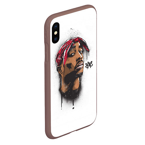 Чехол iPhone XS Max матовый 2Pac / 3D-Коричневый – фото 2