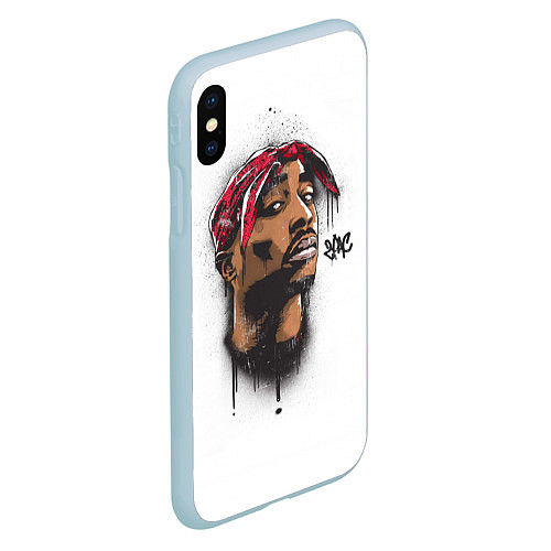 Чехол iPhone XS Max матовый 2Pac / 3D-Голубой – фото 2