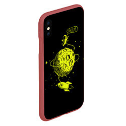 Чехол iPhone XS Max матовый Hello!, цвет: 3D-красный — фото 2