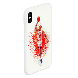 Чехол iPhone XS Max матовый Michael Jordan: Red Star, цвет: 3D-белый — фото 2