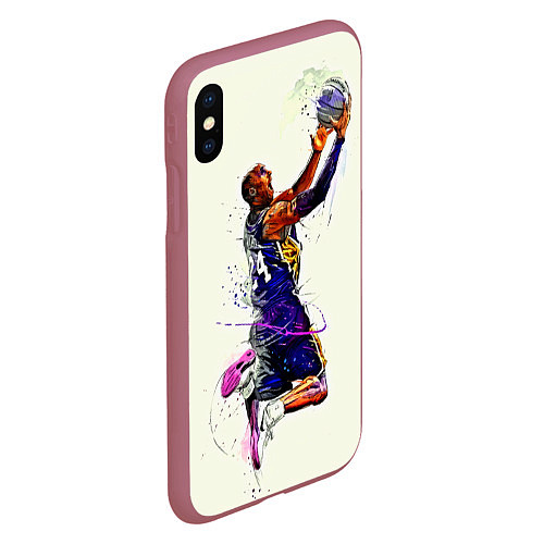 Чехол iPhone XS Max матовый Kobe Bryant / 3D-Малиновый – фото 2