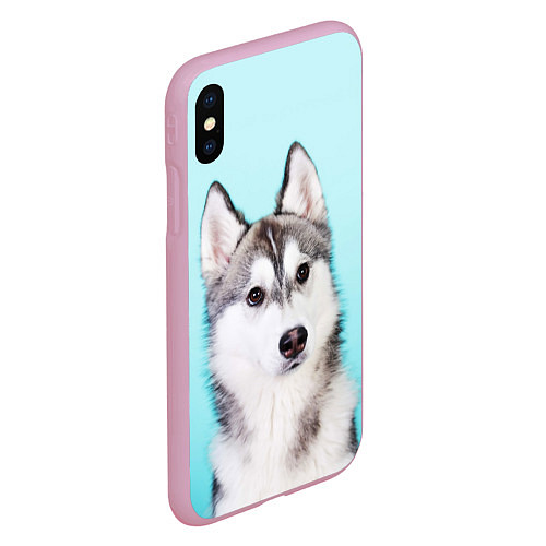 Чехол iPhone XS Max матовый Blue / 3D-Розовый – фото 2