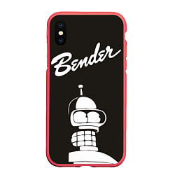 Чехол iPhone XS Max матовый Bender Retro, цвет: 3D-красный