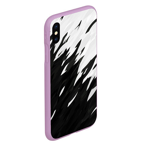 Чехол iPhone XS Max матовый Black & white / 3D-Сиреневый – фото 2