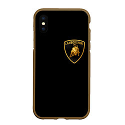 Чехол iPhone XS Max матовый Lamborghini, цвет: 3D-коричневый